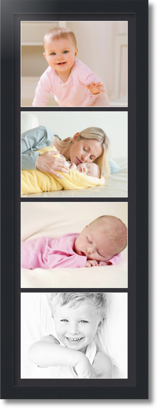 ArtToFrames Collage Photo Picture Frame with 4 - 8x10" Openings, Framed in Black with a Black Mat (CDM-3926-972)